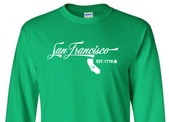 San Francisco California T-Shirt Long Sleeve Graphic Tee Unisex Apparel Custom