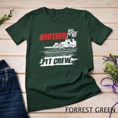 Brother Pit Crew Car Racing Checkered Flag Racer Matching T-Shirt Unisex T-shirt