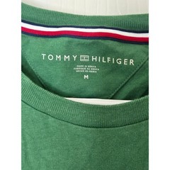 Tommy Hilfiger Mens Green Cotton Crewneck Pocket T-Shirt Size M Flag Logo