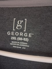 Men’s Shirts, (New w/tags), George, Gray Pullover /Short Sleeve Tee, 2XL