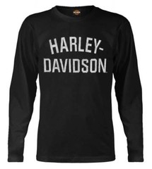 Harley-Davidson Men’s Shirt, Heritage H-D Script Long Sleeve, Black 30296633