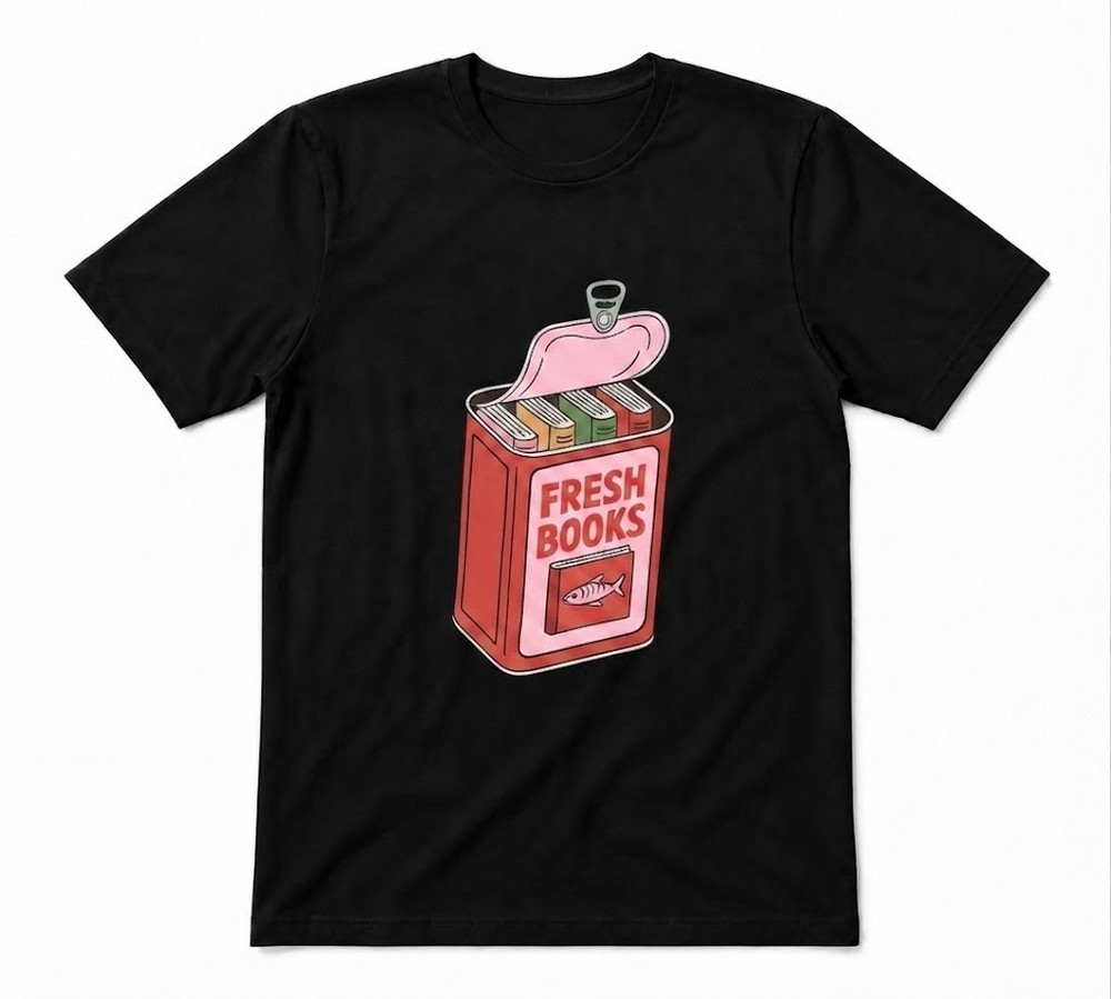 Fresh Books Bookish Summer Tomato Summer Graphic Unisex Black T-shirt