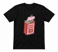 Fresh Books Bookish Summer Tomato Summer Graphic Unisex Black T-shirt
