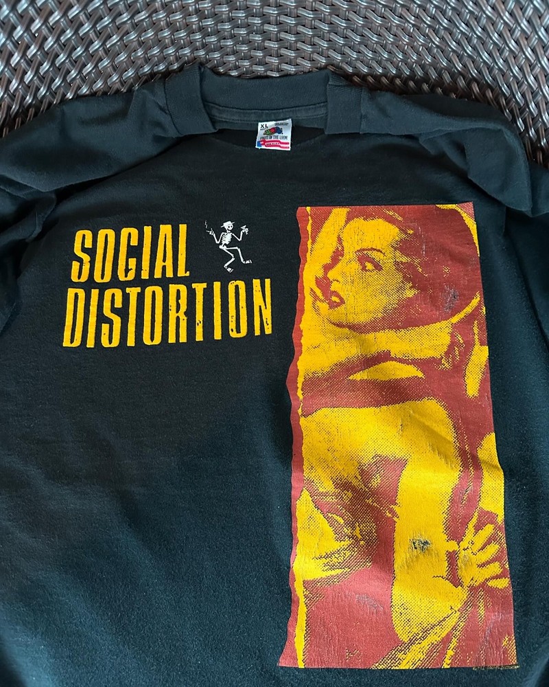 Reprint 80s Social Distortion 2 side rare design black t-shirt S-5XL NH12051