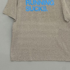 Nike Running Sucks Graphic T-Shirt Mens XL Gray Sun Faded Sarcastic Gym Tee