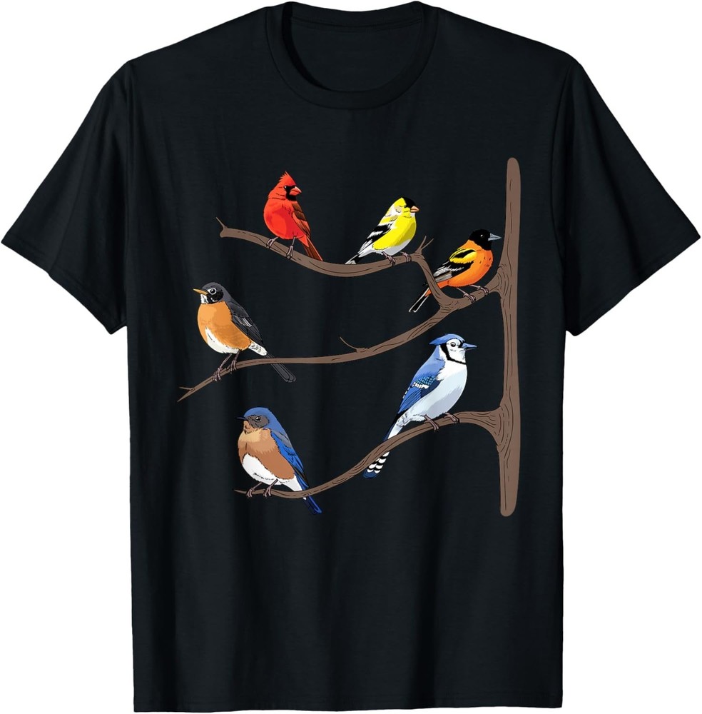Birds on a Branch Birding Bird Watching Birder Graphic T-Shirt Gift Idea
