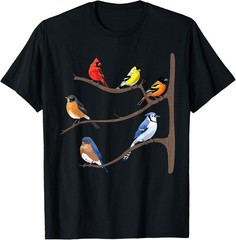 Birds on a Branch Birding Bird Watching Birder Graphic T-Shirt Gift Idea