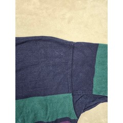 Vintage L.L. Bean Mock Neck Shirt Mens M Blue Striped Long Sleeve Made in USA