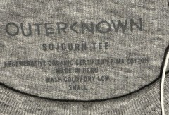 Outerknown Sojourn Pocket Tee Mens Small Grey Organic Pima Cotton T-Shirt NWT