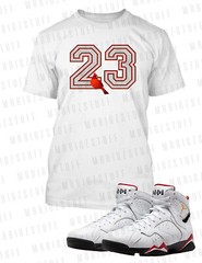 Men 23 Cardinal Graphic Sneaker Tee Shirt To Match J7 OG Red Cement Big Tall Sm