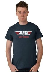 Christian Faith Religion Jesus is my Wingman Womens or Mens Crewneck T Shirt Tee