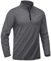 Men’s 1/4 Zip Quick Dry Long Sleeve Gym Fitness Casual Sport Performance T-Shirt
