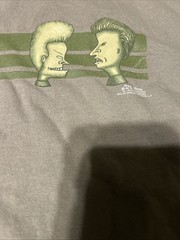 Vintage 90s MTV Beavis & Butthead T-Shirt XL 1993 Stanley DeSantis Olive Green