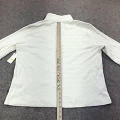 Nautica Shirt Mens Medium White Thermal Mock Neck Henley Long Sleeve Nautical