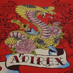 Vintage Avirex Snake and Tiger Embellished T-Shirt Red Graphic Tee Y2K – 3XL