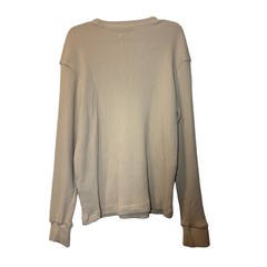 Harley Davidson Mens Tan Waffle Knit Thermal Long Sleeve Shirt Winged Logo Large