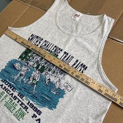 Vintage “NO WOMEN” Running Race T-shirt Tank Top Size L USA Lancaster Pa Nike