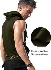 Men’s Workout Hooded Tank Tops Sleeveless Gym Training Bodybuilding T Shirt