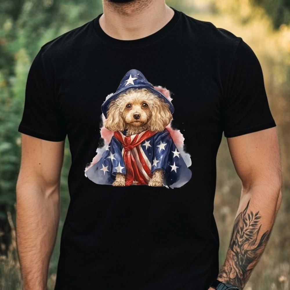 Men’s Dog in USA Print Cotton T-Shirt Size XS to 5XL