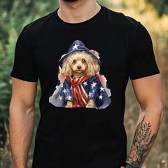Men’s Dog in USA Print Cotton T-Shirt Size XS to 5XL