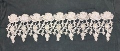 VINTAGE Lace Rose Shirt Mens Large Gem Flower Single Stitch Black Tee Adult A48