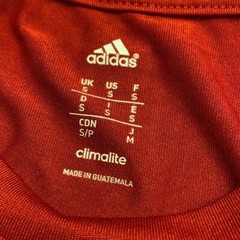 Adidas Tee Shirt Top Mens Small Red Short Sleeve Climate Crew Logo Basic