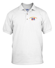 DOMINICAN REPUBLIC FLAG Embroidery Embroidered Golf Polo Shirt