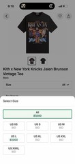 Jalen Brunson X kith Knicks Vintage Tee Shirt Size large
