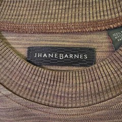 VTG Jhane Barnes 100% Silk Shirt Mens M Brown Textured Knit Short Sleeve Tee