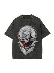 Dark Anime Villain Graphic T-Shirt Vintage Washed Streetwear Tee