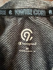 Size M C9 CHAMPION Power Core T-Shirt Gray Heather Micro-Striped Stretch