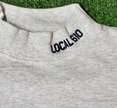 Vintage Cal Cru Local 610 Long Sleeve T Shirt Mens Half Turtleneck L Made in USA
