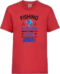 Fishing Is Like Sex Great Funny Humour Novelty T Shirt Various Colours And Sizes