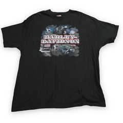 VTG Harley Davidson Shirt Nassau Bahamas Mens Large Black Steel Spellout USA