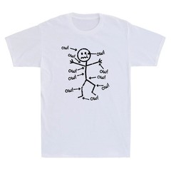 Ow Ow Ow Funny Chronic Pain Scream Character Graphic Men’s Short Sleeve T-Shirt