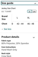 Jockey Men’s Undershirt Cotton Stretch T-Shirt – sz XXL 50 – 52