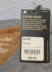 St John’s Bay Sueded Jersey V-Neck Long Sleeved Shirt Medium Gray 100% Cotton