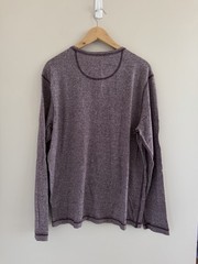 Tommy Bahama Men’s Large Heather Henley Weekend Casual Relaxed Long Sleeve Tee