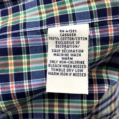 RALPH LAUREN Shirt Mens MEDIUM Slim Fit Multicolor Plaid Long Sleeve Button Up