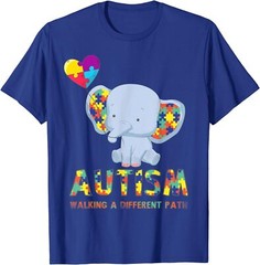 Autism Elephant Walking A Different Path Support Unisex T-Shirt