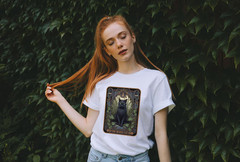 The Black Cat Tarot Shirt, Black Cat Tshirt, Tarot Card Tee, Cat Lover gift