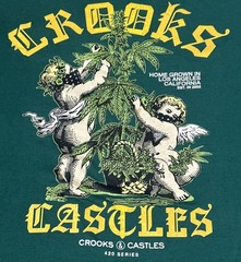 Crooks & Castles Cherub Angel Bud Bandana Graphic Tee T Shirt Streetwear Men SM