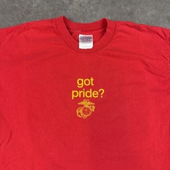 Vintage Marines T Shirt Mens Large Red USA Military Preowned