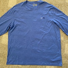 Polo Ralph Lauren T-Shirt Long Sleeve 100% Cotton Blue Mens Size 3LT TALL