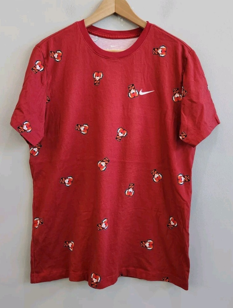 Nike Tiger Woods Men’s Size Large Shirt Red Frank Clubhead All Over Print