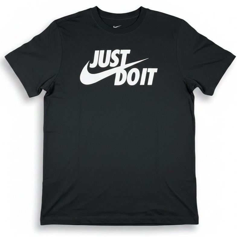 Nike Mens Just Do It Swoosh Graphic T-Shirt Black White Large AR5006-010