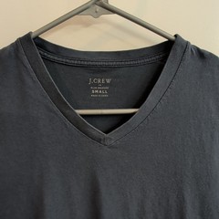 J.CREW Men’s Solid Slim-Washed V-Neck Short Sleeve T-Shirt Navy Slim Fit Small
