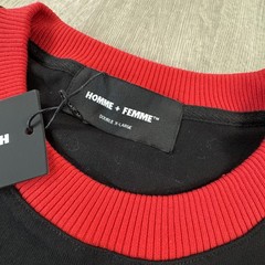NWT Homme Femme Chateau Monaco T Shirt Black Red Crew Neck Heavy Cotton XXL