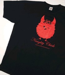 Vintage Y2k Naughty Chick Print T Shirt Art Artwork Chubby Chicks Black USA XL