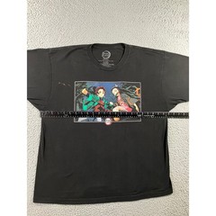 Demon Slayer Graphic T-Shirt Men XL Black Tanjiro Nezuko Anime Tee Goth Emo